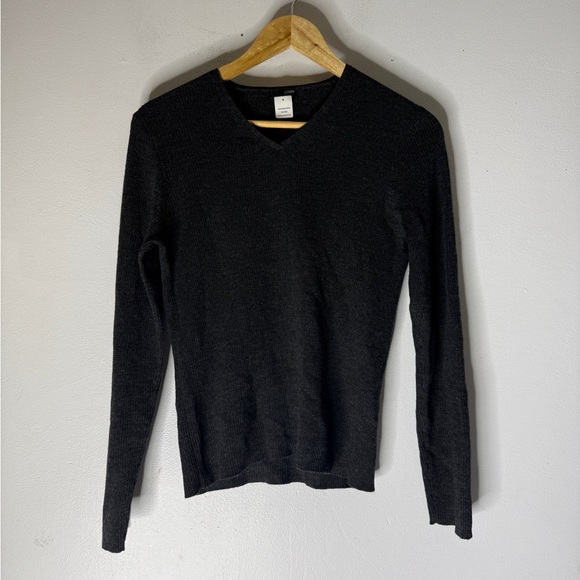 J. Crew Sweaters - Vintage J Crew‎ Ribbed V Neck Merino Wool Gray Sweater Hong Kong Medium